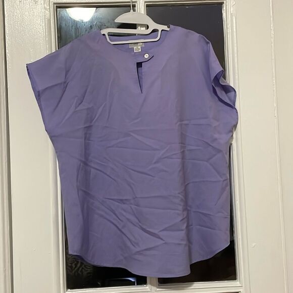 Ellen B vintage lilac lavender purple sleeveless causal button neck blouse top - Picture 3 of 8